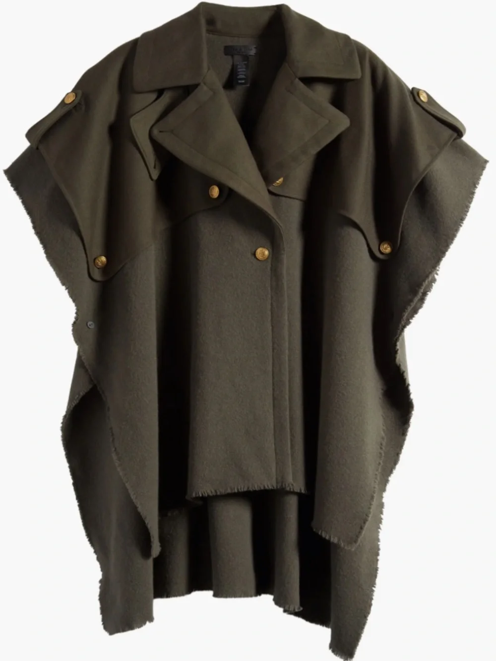 Rag & Bone NWT 495 Olive Trench Poncho Olive One Size Wool